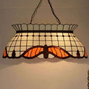 Lámpara Colgante LED de Estilo Barroco Tiffany de 28'' Hecha a Mano con 6 Luces de 3500K Blanco Cálido para Sala de Estar - Product Image 3