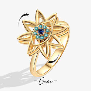 18K Vàng Demon Của Mắt Xoay Vòng Thời Trang Lo Lắng Fidget Spinner Cho Cô Gái Lấp Lánh Rhinestone Lo Lắng Giảm Căng Thẳng Anillos - Product Image 5