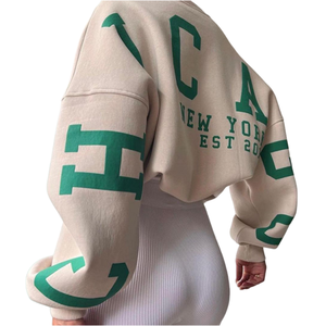 Pull imprimé personnalisé fabricant Streetwear Hip Pop 100% coton polaire surdimensionné vêtements pour femmes sweats à col rond sweats à capuche - Product Image 3