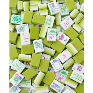 Popular Light Green American Mahjong Set Featuring Four Layers of Acrylic Mahjong Tiles for Festive Gatherings and <b>Entertainment</b> - Product Image 2