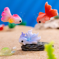 Figurines de poissons en résine simulée, miniatures pour aquarium, décorations de paysage, mini-poissons rouges, ornements animaux, accessoires de bricolage