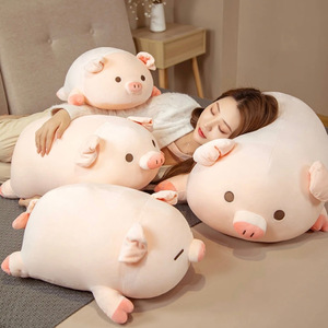 Cojín de Peluche de Cerdo <span class=keywords><strong>Gordo</strong></span> con Logotipo Personalizado, Muñeco de Peluche de Cerdo Rosa Suave y Elástico para Aliviar la Ansiedad, Decoración de Cama - Product Image 4