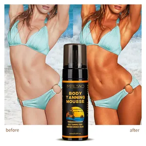 Natural Glow Instant Sun Body Mousse Self Tanner for Deep Bronze Tan Sunless Tanning Body Bronzer Natural Looking Tan