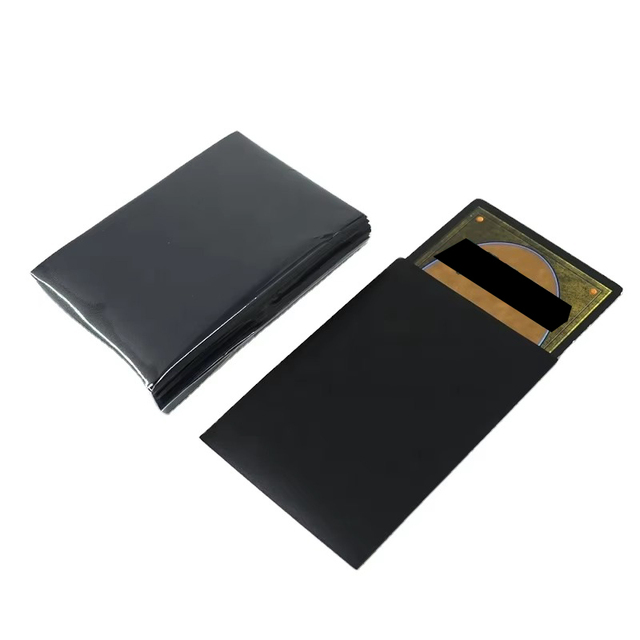 Wholesale Custom Logo Trading Card Sleeves Matte Black Acid Free Standard Size for TCG Deck Protectors for Game Cards 100PCS