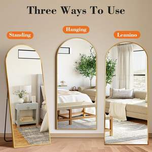 Espejo Arqueado de Cuerpo Entero 63.6x20.6 con Marco de Aluminio, Diseño Minimalista Hecho a Mano para Dormitorio, Vestidor, Sala de Estar - Product Image 5