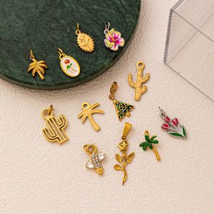 Accesorios para Colgantes Aptos para Horno, Chapado en Oro al Vacío, Estilo Europeo y Americano, Acero Inoxidable 18K - Product Image 2
