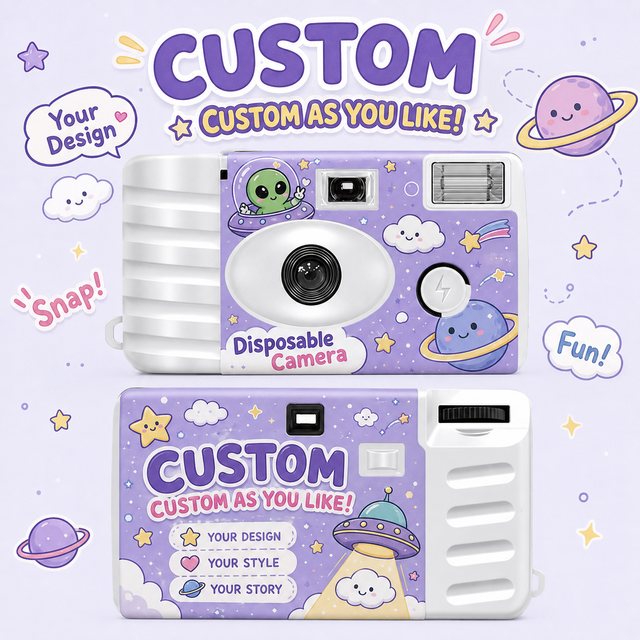 Factory Custom Disposable Camera Printed Logo Single Use Camera One Time Use Camera Wholesale Souvenir Camera for Celebrations