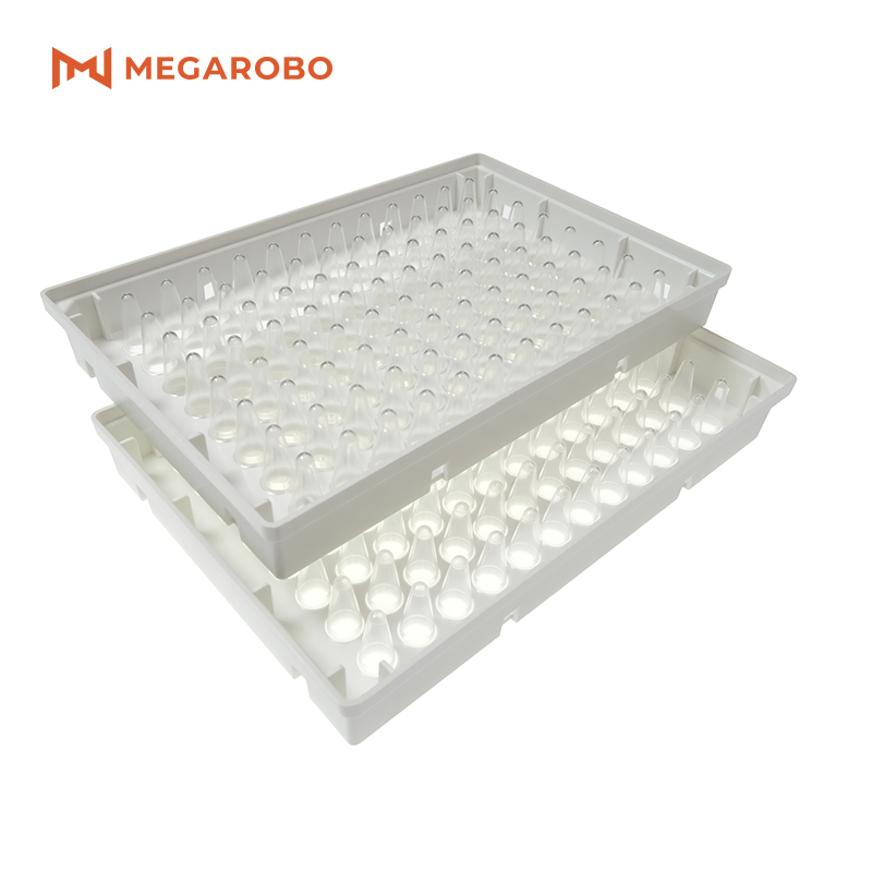 Лабораторные принадлежности Megarobo, прозрачные пластины для ПЦР 96 скважин, 0,1 мл, 0,2 мл, пластина для ПЦР, одноразовые круглые пластины без накидки