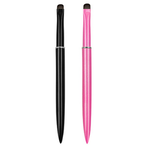 Pinceau à ongles en nylon à manche métallique, poils carrés ondulés, stylo pour gel français, idéal pour la décoration des ongles en salon - Product Image 1