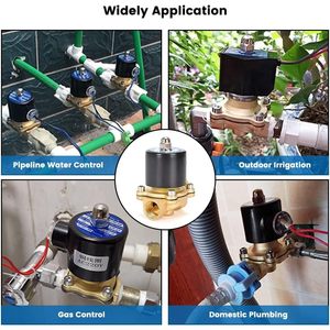 Vanne solénoïde électrique en laiton Cgele 12V 1/2 pouce normalement fermée pour eau, air, gaz, carburant, huile - Product Image 4