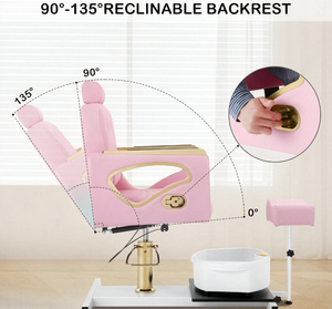 Fauteuil de pédicure haut de gamme avec roulettes, 360° °   Chaise pivotante pour spa des pieds, pour salon de manucure, salon de beauté et spa - Product Image 4