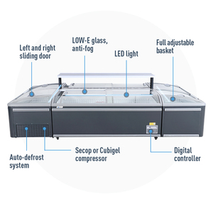 ซูเปอร์มาร์เก็ต Supersnow ใช้จอแสดงผลอาหารแช่แข็งเชิงพาณิชย์ตู้แช่แข็งลึก - Product Image 4