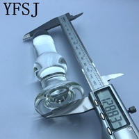 YFSJ Borosilicate Glass Anal Prostate SPOT Massager Sex Toy Medicine Hammer Model untuk Wanita Pria (Transparan 129x41.5mm 254.5g)