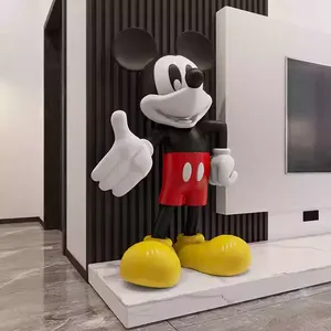 Estatua de <span class=keywords><strong>Mickey</strong></span> Mouse de Fibra de Vidrio para Decoración de Interiores en Casa, Centro Comercial y Villa - Product Image 1