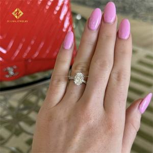 ผ่านเครื่องทดสอบเพชร14K เครื่องประดับงานแต่งงานของเจ้าสาวสีขาวทอง2ct วงรีห้องปฏิบัติการแหวนหมั้นเพชร CVD แหวนแต่งงานผู้หญิง - Product Image 2