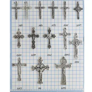 Catholic Cross for Jewelry Making Zakka Tibetan Silver charm