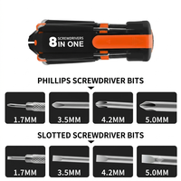 Jeu de tournevis LED 8 en 1 personnalisé orange, outil de réparation multifonction pour la maison, kit de tournevis Phillips