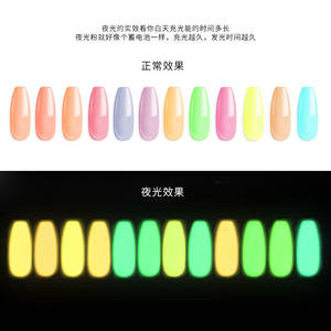 <span class=keywords><strong>Noche</strong></span> brillante de la iluminación de largo tiempo esmalte de uñas noctilucentes luminoso polvo de pigmento oscuro - Product Image 6