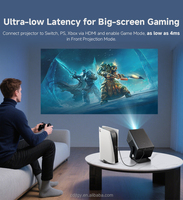 Proyector LED HD de 800 ANSI Lúmenes, Visualización Diurna, Uso en Cine en Casa, Android 14 Inteligente, WiFi 5G, BT5.4, Corrección Trapezoidal Automática, Portátil, 1080P