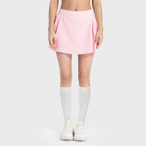 Rok Lipit Wanita OEM Dengan Kantong Samping 2 in 1 Rok Olahraga Anti Silau untuk Golf dan Tenis, Rasa Sejuk, Rok Tenis Dewasa - Product Image 2