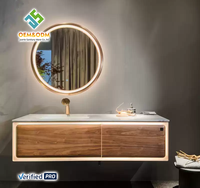 2025 OEM ensemble de meuble de salle de bain moderne en bois massif avec égouttoir en cuivre comprend une armoire de table de robinet d'évier pour la chambre à coucher et la salle à manger