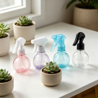 Vente en gros de flacons pulvérisateurs à brume fine en PET de 150 ml, flacons cosmétiques vides, flacons en plastique pour la maison, couleur et logo personnalisés