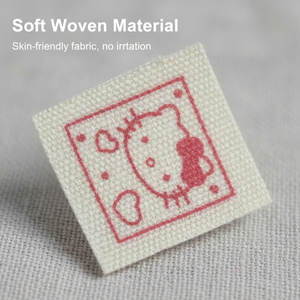 Wholesale High-quality Custom Brand <b>Name</b> logo Non-woven Jacquard Washable Stitch hang Tags for Clothing Suitable for T-shirts - Product Image 4