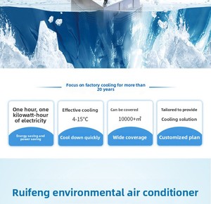 Refroidisseur d'air évaporatif industriel mobile sur pied RTFANS avec moteur AC de 1,1 kW, haute productivité, usage commercial, EVA - Product Image 3