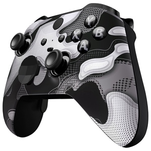 EXtremeRate - Carcasa Frontal y Anillos Decorativos de Camuflaje Blanco y Negro para el Control Xbox One Elite Serie 2 - Product Image 5
