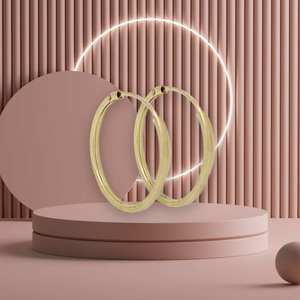 Conjunto de aretes de lujo de tubo cuadrado de oro de 14 quilates al por mayor, bonitos aretes de aro de nuevo diseño para ropa informal y de boda - Product Image 3