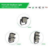 Projecteur LED professionnel pour stades 500W 1000W 1500W, IP66/IK10, en aluminium, pour baseball, football et autres sports
