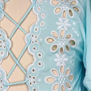 Top Corto Holgado con Bordado Láser Personalizado de Manga Corta para Mujer, Nuevo y a la Moda, OEM - Product Image 5