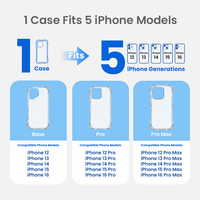 Casing Ponsel Magnetik Universal untuk iPhone 12 13 14 15 16, Pelindung Transparan Anti Benturan dengan Proteksi Jatuh 3M