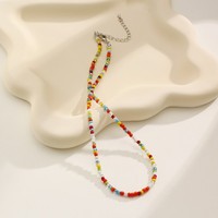 Bohemian Seed Bead Choker ketting voor vrouwen, handgemaakt, kleurrijk, met snoepkraaltjes, Boho zomer strand gelaagde ketting, sieraden cadeau
