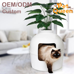 Große Katzentoilette aus Kunststoff, PP-Material, verstecktes Design mit Zimmerpflanze, <span class=keywords><strong>DIY</strong></span>-Haustierzubehör, Reinigungskatzenklo und Katzenbett - Product Image 4