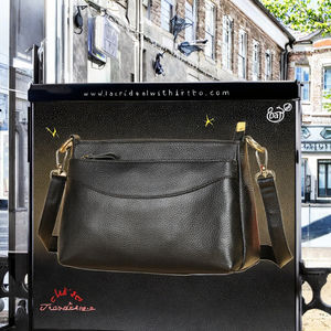 Bolso Bandolera/Cruzado Unisex de PU con Patrón Lichee, Impermeable, con Cremallera y Correa de Cadena, Capacidad de 2-2.9L, Portátil, Ligero, Moderno, para Uso Diario - Product Image 3