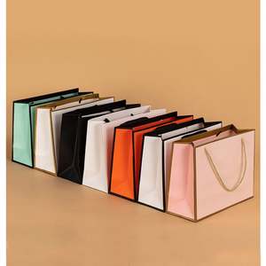 KM Custom Size Packaging Sacs En Papier Gift Jewelry Paper Luxury logo <b>Shopping</b> <b>Bag</b> with Handles - Product Image 2