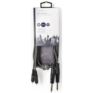 <b>Stereo</b> Audio <b>Cable</b> 2x 6.35mm Male To 2x RCA Male 1.5m - Product Image 2