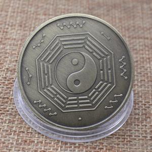 प्राचीन कांस्य भारत देवी लक्ष्मी सिक्के चीनी फेंग शुई मिथक जानवर भाग्यशाली पुराने तांबे का सिक्का - Product Image 2