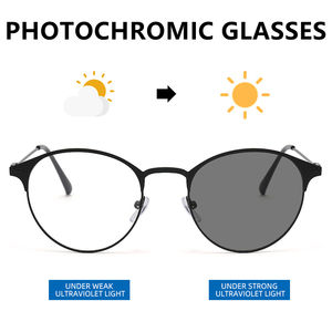 Film photochromique à <span class=keywords><strong>changement</strong></span> rapide, lunettes optiques en métal à rivets ronds vintage noirs, verres photochromiques pour hommes, lunettes photochromiques - Product Image 4