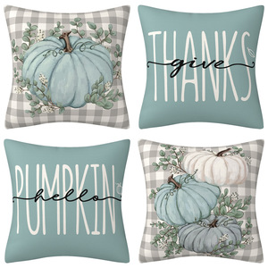 Housse de coussin en feuille d'érable de citrouille carrée de haute qualité Design peint pour la maison pour Thanksgiving automne taies d'oreiller housses de coussin - Product Image 2