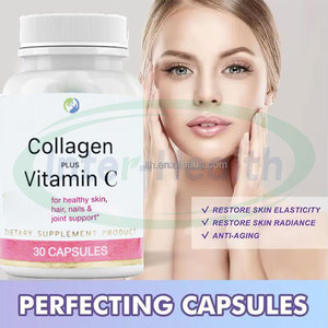Etiqueta privada Super colágeno y vitamina C Suplemento para blanquear la piel Cápsulas de píldoras de Colágeno Hidrolizado Cápsulas de vitamina C - Product Image 3