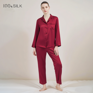 Camisón y Pantalones de Seda de Morera Real para Mujer al por Mayor, Ropa de Dormir de Color Sólido para Verano - Product Image 2