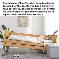 Cama de Hospital Eléctrica Dreamland Wood con Ruedas para Cuidado en el Hogar, Cama Médica para Examen de Pacientes, Ideal para Renovación de Hogares para Personas Mayores