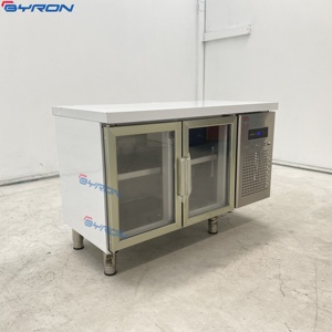 Refrigerador de Diseño Personalizado, Moderno, Bajo Mostrador, de Acero Inoxidable con Puerta de Vidrio, Mesa de Preparación Refrigerada - Product Image 6