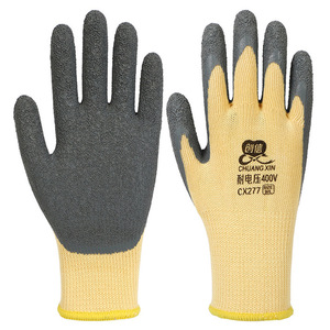 Gants isolants en caoutchouc Chuangxin CX277 400V, antidérapants, avec bouts des doigts texturés, gants de sécurité pour électriciens - Product Image 2