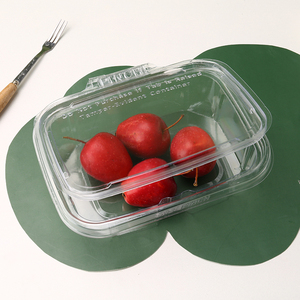 Toptan şeffaf plastik kutular gıda saklama kabı temizle salata süpermarket kurcalamaya açık kapaklı meyve sebze için - Product Image 1