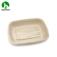 Boîte à lunch rectangulaire biodégradable en bagasse jetable pour micro-ondes