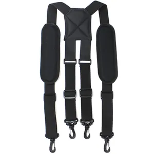 2020 New Factory OEM solid clip-on mens tool belt loop mens suspender belts X back trousers mens tool belt suspender