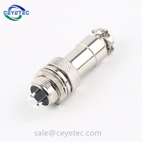 Enchufe GX12 macho y hembra de 2 pines, conector eléctrico redondo de Metal para aviación, GX12